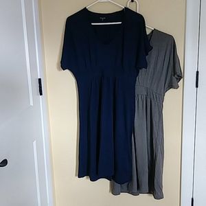 Lot of 2 Garnet Hill linen/model empire dresses